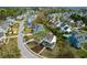 An aerial view showcasing a neighborhood with sidewalks and well maintained landscaping at 2961 Yachtsman Dr, Mount Pleasant, SC 29466