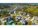 Aerial real estate shot showcases luxury homes near a river at 2961 Yachtsman Dr, Mount Pleasant, SC 29466