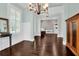 Bright, open space with dark wood floors, decorative lighting, and access to other rooms in the house at 2961 Yachtsman Dr, Mount Pleasant, SC 29466