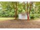Detached storage shed in backyard, perfect for tools and equipment at 3166 Edenvale Rd, Johns Island, SC 29455