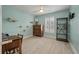 The room features vintage style furnishings, wood look floors and bright walls at 3308 Island Estates Dr, Johns Island, SC 29455