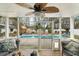 Cozy screened-in porch offering serene views of the private backyard and swimming pool at 3308 Island Estates Dr, Johns Island, SC 29455
