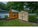 Backyard featuring two storage sheds, offering ample space for tools, and garden equipment at 3308 Island Estates Dr, Johns Island, SC 29455