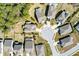 Aerial view showcases the home's lot in a cul-de-sac in a neighborhood and landscaped backyard at 4021 Brown Trout Dr, Johns Island, SC 29455