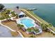 An aerial view of the community pool and lakeside amenities at 4021 Brown Trout Dr, Johns Island, SC 29455