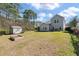 Spacious backyard with a shed, garden, and a well-maintained lawn at 4021 Brown Trout Dr, Johns Island, SC 29455
