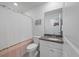 Clean bathroom with granite countertop, modern sink, and a shower-tub combo at 4021 Brown Trout Dr, Johns Island, SC 29455