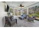 Cozy covered patio offers comfortable seating and a serene view of the backyard at 4021 Brown Trout Dr, Johns Island, SC 29455