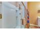 Bathroom shower with frameless door showcasing clean lines and ample space at 429 Pender Woods Dr, Summerville, SC 29486
