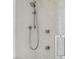 Close-up of a shower with modern fixtures, a handheld shower head, and elegant wall tiles, highlighting the bathroom's features at 430 Fish Tale Rd, Charleston, SC 29492
