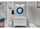 Bathroom showcases a sleek vanity, a stylish mirror, and modern fixtures, combining style and functionality at 4445 Old Park Rd, North Charleston, SC 29405