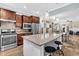 Modern kitchen with stainless steel appliances, granite countertops, and an open layout to the dining room at 614 Battery Edge Dr, Summerville, SC 29486