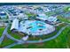 An aerial view of the community pool and surrounding residential area at 706 Rumbling Leaf Ln, Summerville, SC 29486