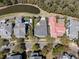 This property offers a great aerial view, with a pool, and pristine landscaping in a desirable neighborhood at 740 Stucco Ln, Mount Pleasant, SC 29464