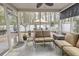 Relaxing screened porch with comfortable seating and view of the fenced backyard at 8095 Old London Rd, North Charleston, SC 29406
