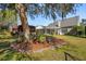 Lush backyard featuring mature trees, landscaping, screened in porch and outdoor living for relaxation or entertaining at 123 Thousand Oaks Ct, Summerville, SC 29485
