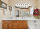 Bathroom with double vanity, large mirror, soaking tub and separate shower at 123 Thousand Oaks Ct, Summerville, SC 29485
