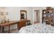 Bedroom featuring a wooden desk, mirror, bookcase, and marine-themed bedding at 123 Thousand Oaks Ct, Summerville, SC 29485