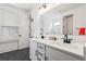 Bathroom features dual sinks and vanity with lots of bright light at 1420 Homecoming Blvd, Ravenel, SC 29470