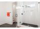 Modern bathroom features a glass shower with white subway tile at 1420 Homecoming Blvd, Ravenel, SC 29470