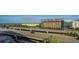 Scenic aerial view highlighting the property's convenient location near highways, and surrounding cityscape at 150 Bee St # 713, Charleston, SC 29401