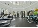Bright home gym with multiple workout machines, ample natural light, and well-organized equipment at 1522 Telfair Way, Charleston, SC 29412
