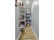 A well-stocked pantry offers ample storage space with organized shelving at 1704 Tolbert Way, Mount Pleasant, SC 29466