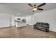 Open concept living space with a kitchen island and hard surface flooring throughout at 259 N Light Way, Summerville, SC 29486