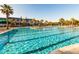 Large community pool with dedicated lap lanes, surrounded by palm trees and comfortable lounge chairs at 2912 Yachtsman Dr, Mount Pleasant, SC 29466