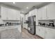 Spacious kitchen with white cabinets, stainless steel appliances, and granite countertops throughout at 4075 Aspera Dr, Summerville, SC 29483