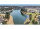 Gorgeous aerial view of a lake community, showcasing beautiful landscaping and serene waterfront living at 415 Four Seasons Blvd, Summerville, SC 29486