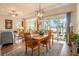 Dining area with tray ceiling, wood table and chairs, natural light, and view of backyard at 415 Four Seasons Blvd, Summerville, SC 29486