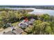 Aerial view highlighting waterfront homes, showcasing the neighborhood's scenic beauty and convenient location at 6005 Coral Berry Rd, Hanahan, SC 29410