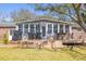 Charming back porch with outdoor seating, perfect for enjoying the serene backyard at 689 Port Cir, Charleston, SC 29412
