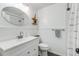 Charming bathroom featuring subway tile in the shower/tub, sleek fixtures, and a modern vanity with ample storage space at 689 Port Cir, Charleston, SC 29412