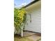 Outdoor shower on brick platform surrounded by yellow flowers on a white house exterior at 7 Guerard Rd, Charleston, SC 29407