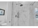 Close up on the new marble walk in shower at 7858 Gull Bay Dr, Awendaw, SC 29429