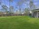 Spacious backyard with a well-maintained lawn, wooden fence, and mature trees providing privacy at 104 Salem Rd, Ladson, SC 29456