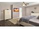 Comfortable bedroom with a cozy bed, hardwood floors, and neutral decor at 104 Salem Rd, Ladson, SC 29456