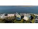 Panoramic aerial view of waterfront homes, offering stunning views of the water and neighborhood at 106 Murray Blvd, Charleston, SC 29401