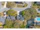 Aerial shot showcasing the home's proximity to a community pool, picturesque pond, and well-maintained landscaping at 1324 Southlake Dr, Mount Pleasant, SC 29464