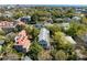 Aerial view of neighborhood showing mature trees and view of the harbor at 14 Greenhill St, Charleston, SC 29401