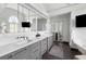 Bathroom with double vanity, marble countertops, and ample storage space at 14 Greenhill St, Charleston, SC 29401