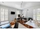 Bright office with large windows, hardwood floors, a modern desk and a television at 14 Greenhill St, Charleston, SC 29401