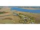 Aerial view showcases homes nestled among lush greenery near winding marsh waterways and a serene coastal setting at 1521 Hurtes Island Dr, Charleston, SC 29407
