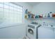 Well-lit laundry room with modern appliances and ample shelving for storage and convenience at 1521 Hurtes Island Dr, Charleston, SC 29407
