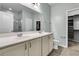 Bathroom featuring double sinks, large mirror, walk in shower and water closet at 1808 Chauncys Ct, Mount Pleasant, SC 29466