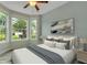 Cozy bedroom enhanced by natural light from bay windows, paired with contemporary decor and furnishings at 215 Angora Way, Summerville, SC 29485