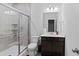 Modern bathroom with glass shower and vanity with storage at 460 Cool Bend Ln, Summerville, SC 29486