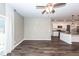 Open concept living room, kitchen, and dining area is great for entertaining at 4809 Bushel Rd, Ladson, SC 29456